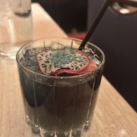 Butterfly pea tea whiskey sour  #Veganuary at Wynn Hotel - Wazuzu in Las Vegas