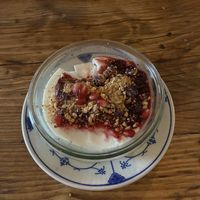 Dessert with rose water  at Cafe Pilz in Berlin