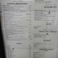 Menu at Retro in Szklarska Poreba