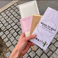 Bean-to-bar info flyer and swiss chocolate  at Werkstadt in Bern