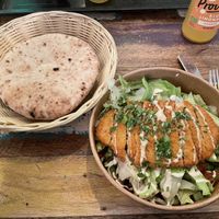 Salaschnitzel and Pita  at Dominion Food Revolution in Frankfurt