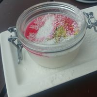 Rose water pudding desert at Dominion Food Revolution in Frankfurt