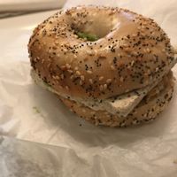 Everything bagel with tofu, avocado, hummus and cucumber  at Bodo's Bagels in Charlottesville