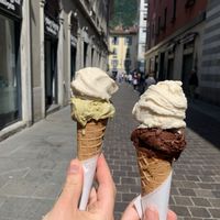 Almond & Pistachio, Almond & Dark Chocolate  at Gelab Gelateria in Como
