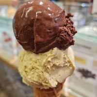 Chocolate and pistachio at Gelab Gelateria in Como