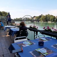 Terrace in the back at Feldschlösschen am Rhein in Rheinfelden