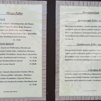 Menu at Feldschlösschen am Rhein in Rheinfelden