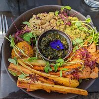 Nourish bowl vegan at The Pantry 8020 in Misterton