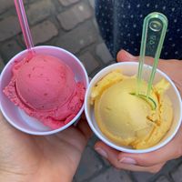 Himbeer-Limette & Mango-Melone  at Eiscafé Incontro in Freiburg