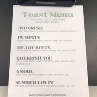 New toast menu! at Ah-Sigh-Ee in Logan