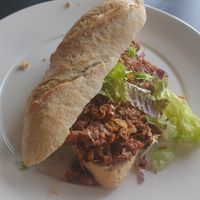 Pulled jackfruit baguette at BØFF in Horst