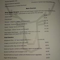 Extensive and clearly labelled vegan section of the menu. Also available to view on the website. at The White Hart in Swaffham