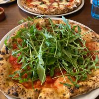 Marinara pizza, with rucola as extra topping. at Pizzaria Marione 마리오네 in Seoul