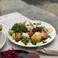 Summer mozzarella tomato salad  at Seed in Luxembourg City