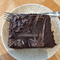 Triple chocolate cake at Seed in Luxembourg City