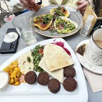 Falafel plate and jackfruit tacos  at Seed in Luxembourg City