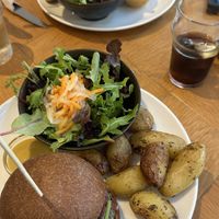 Burgers with potatoess  at Seed in Luxembourg City