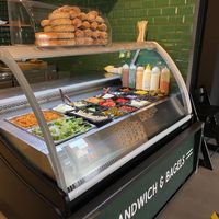 Many different salads  at Det Sunde Køkken in Koege