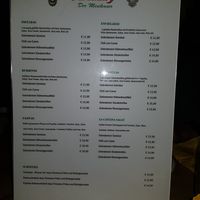 Menu at La Cantina in Bad Homburg