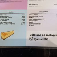 Cake menu at Kushiin in Nijmegen