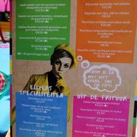 Menu at Elixer in Amsterdam