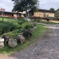 Main building where meals are served at Sivananda Ashram Yoga Camp in Val-morin