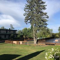 Yoga plateform at Sivananda Ashram Yoga Camp in Val-morin