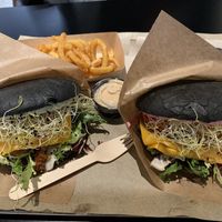 Whole menu with curled fries at Two Monkeys  in Malmo