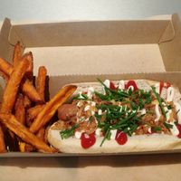 Hot Doggy with fries at Two Monkeys  in Malmo