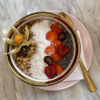 Strawberry smoothie bowl   at Chloé Cafe in Prague
