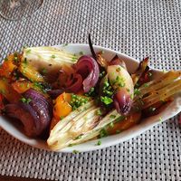 Side of roasted vegetables at Jolly Miller in Wrawby