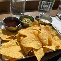 Chips and dips (ignore non-vegan queso)  at Switchback in Durango