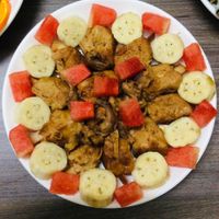 Bananas with savory food is better than I expected! at Van Phong in Hanoi