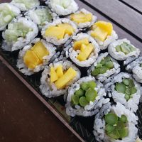 Cucumber, mango and asparagus rolls at Chaiyo Sushi & Thai in Dover