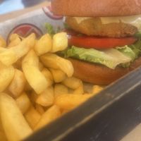 Vegan burger   at Kantina Grill in Corfu