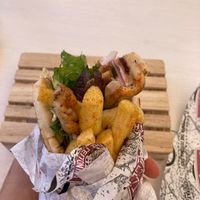 Mushroom souvlaki at Kantina Grill in Corfu