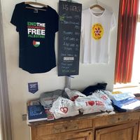 Political shirts at Café Mellemfolk in Aarhus