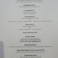 Vegan menu at Stiles in Ambleside