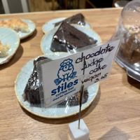 Stiles - vegan chocolate fudge cake  at Stiles in Ambleside