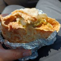 It's a vegan chili relleno burrito at Los Gorditos - SE Division & 12th in Portland