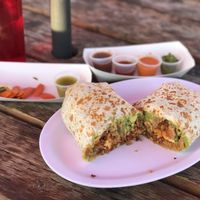 GARBAGE BURRITO + VEGAN CHEEZ + GUAC  at Los Gorditos - SE Division & 12th in Portland
