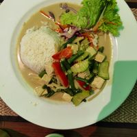 Spicey green Thai Curry with tofu at Bangkok Am See in Friedrichshafen