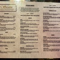 Vegan Menu  at Si-am Thaimerican Restaurant in Tampa