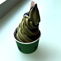 Black coconut matcha 🍵 ice cream   at Super Matcha 슈퍼말차 in Seoul