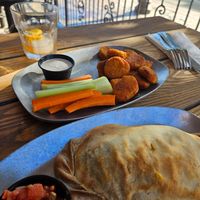 Hatch chili pastie and vegan wings at Cornish Pasty Co - University Dr in Tempe
