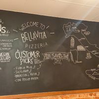 Inside board  at Bellavita Pizzeria in Allenby Gardens