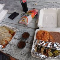 Outdoor seating and nachos and more to go! at Gordos Mexican Food in Waialua