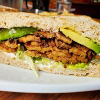Vegan BLT (tempeh bacon, vegenaise, avocado) at Cafe Nola in Frederick