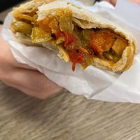 Mediterranean vegetable pasty  at The Toggie Oggie Cornish Pasty Company in Saltburn-by-the-sea