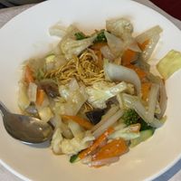 Main of vegetable chowmein noodles  at Choi Gan in Clitheroe